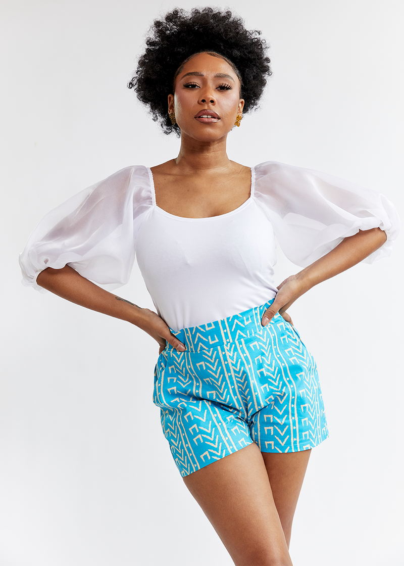 Dide Women's Organza Sleeve Top (White)