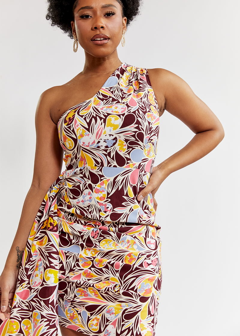 Hana Women's African Print Stretch Dress (Tropical Paisley)
