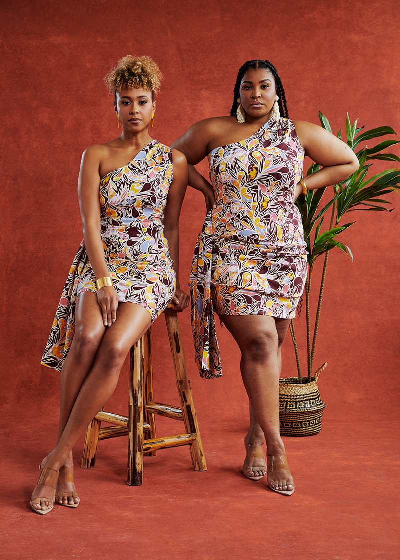 Hana Women's African Print Stretch Dress (Tropical Paisley)