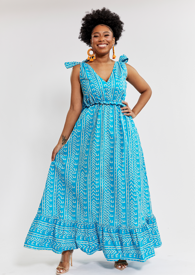 Skies are blue maxi dress Clearance