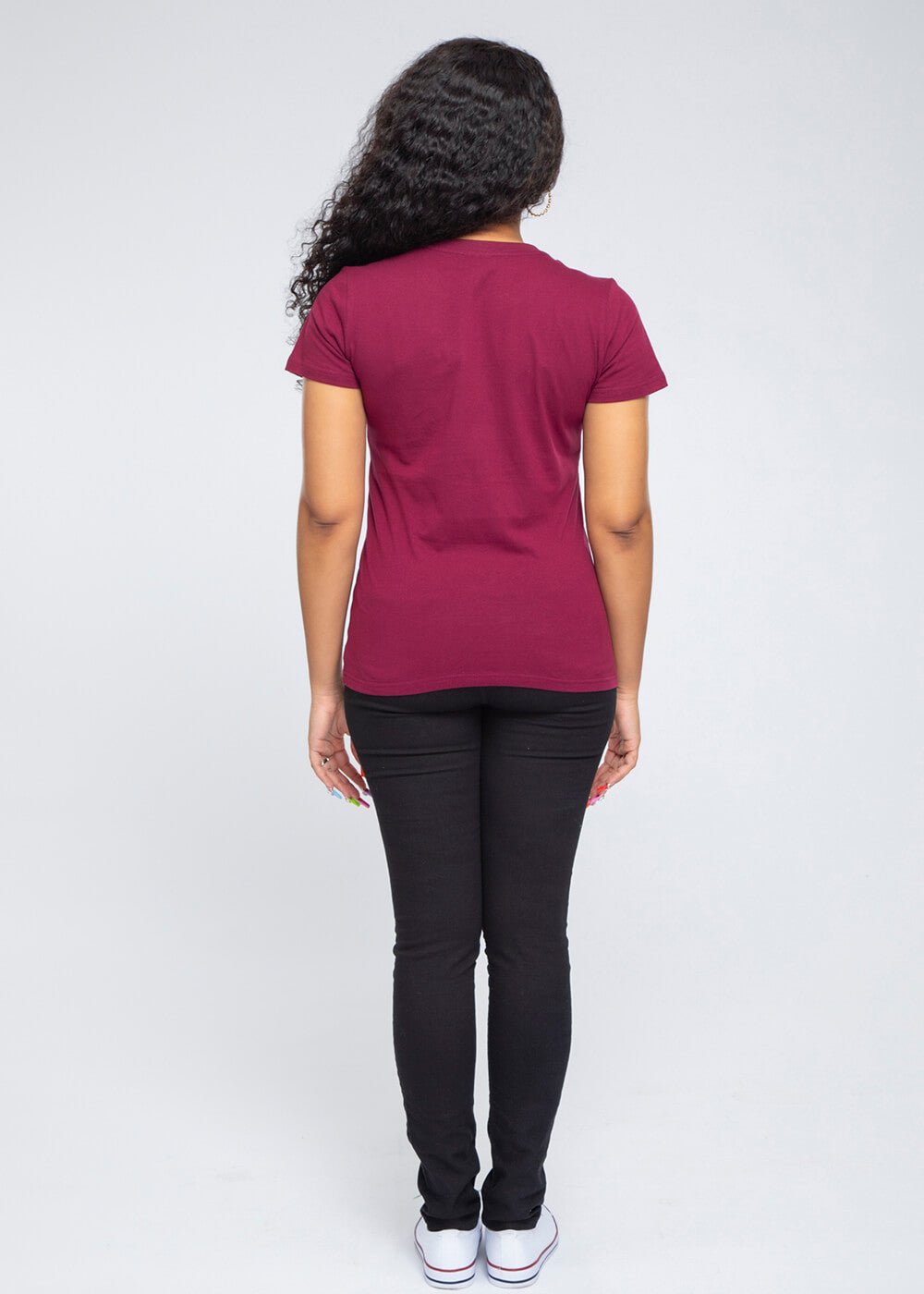 Amara Women's Dashiki T-Shirt (Deep Maroon) - D'IYANU