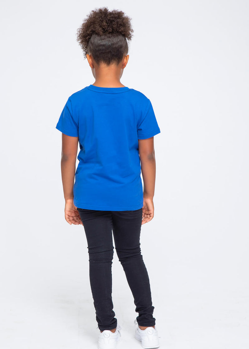 Kid's African Print Dashiki T-Shirt (Blue) - Clearance