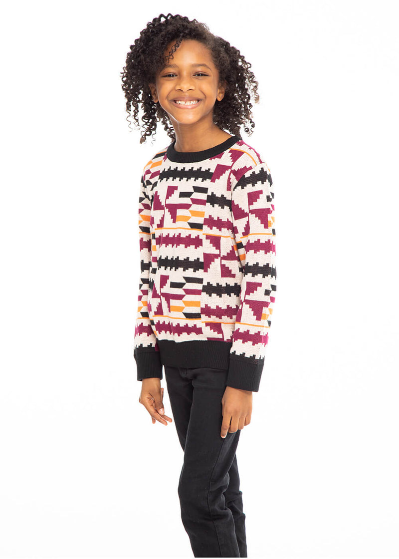 Oma Kid's African Print Sweater (Peach Kente) - Clearance