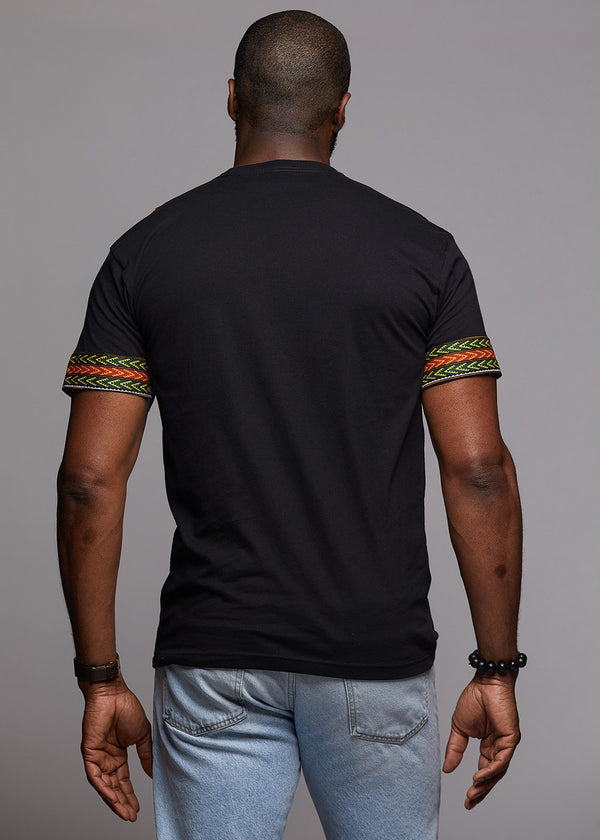 Men's African Print Dashiki T-Shirt (Black)