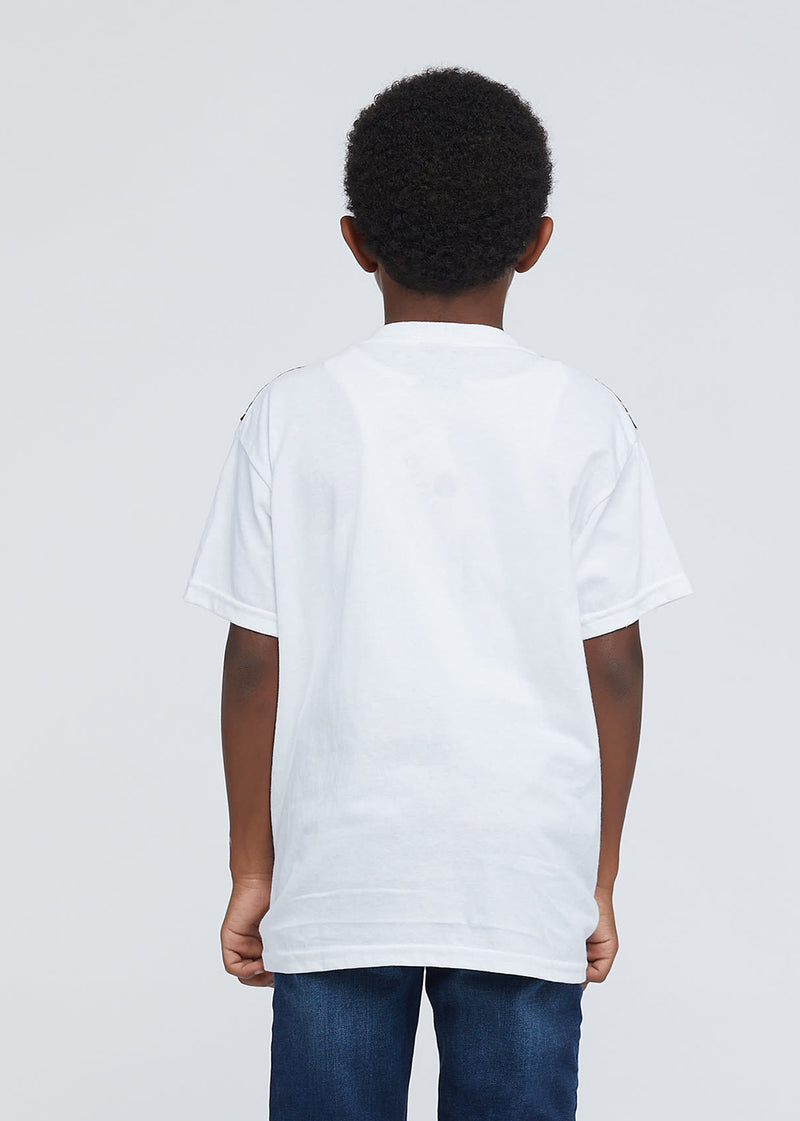 Kid's African Print Dashiki T-Shirt (White) - Clearance
