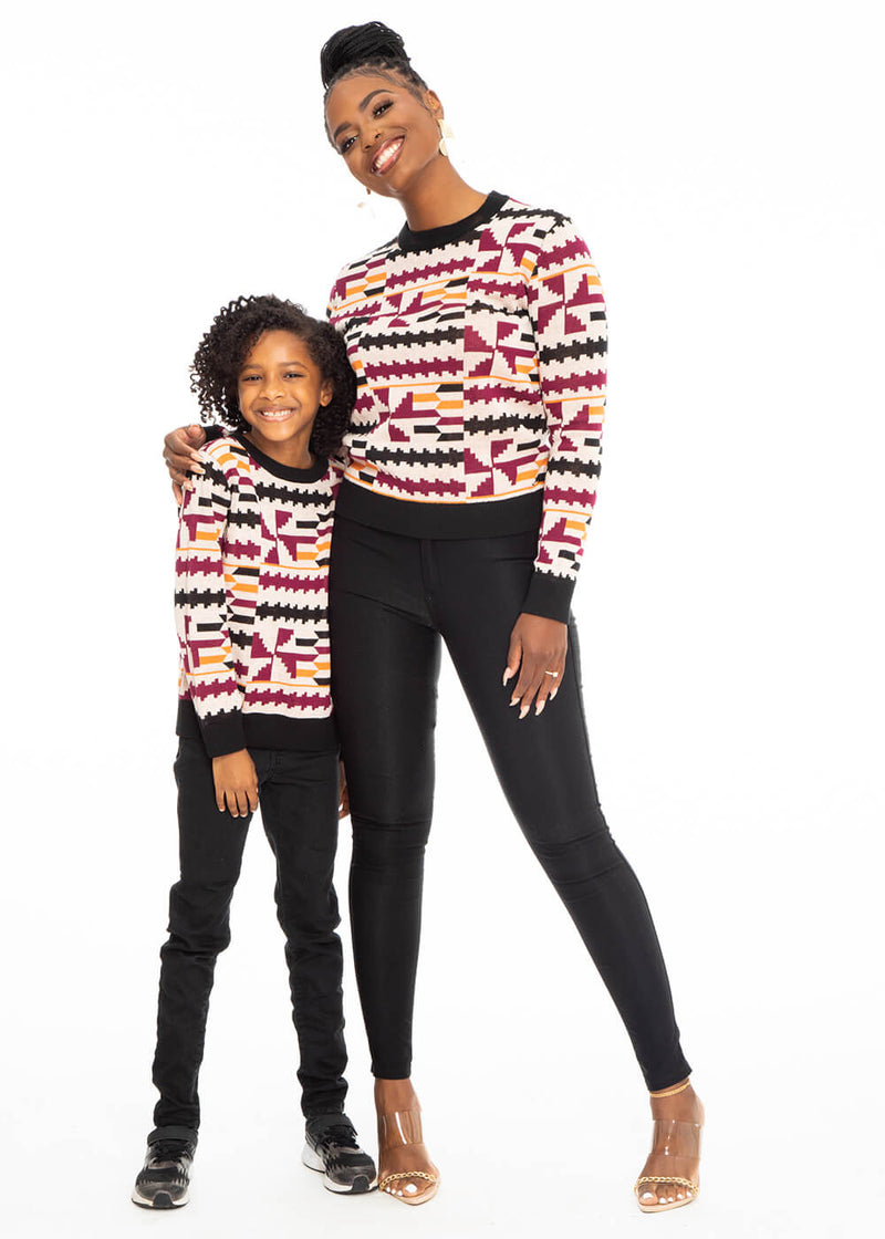 Abani Women's African Print Sweater (Peach Kente) - Clearance